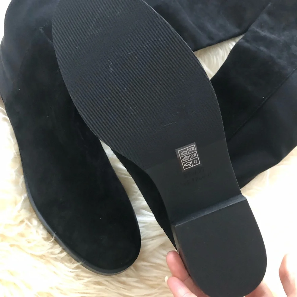 $795 Stuart weitzman Keelan just over the knee boots black suede women size 5